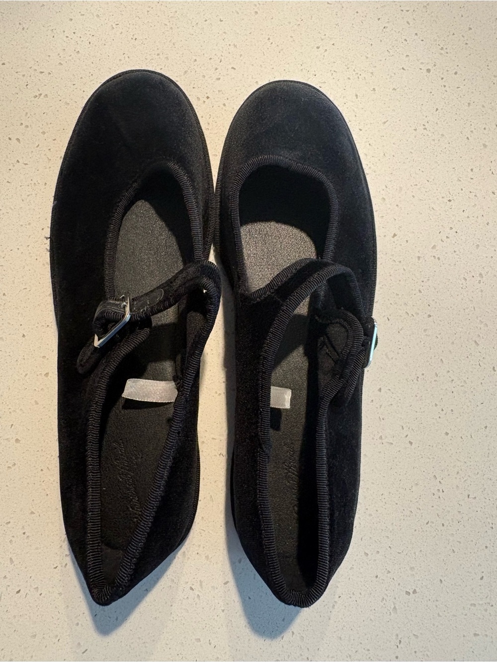 Universal Thread Black Velvet Mary Jane Flats with Buckle